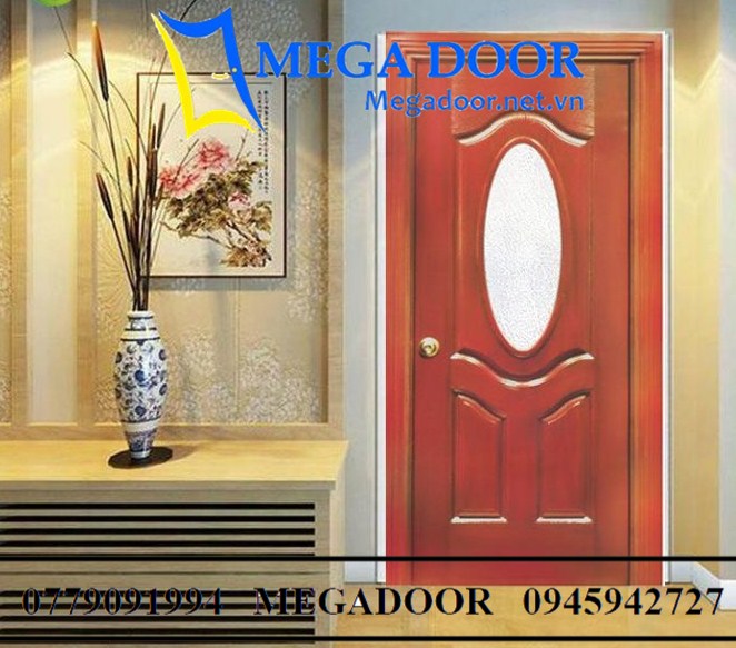 Cửa HDF Veneer có kính giá 2.790.000