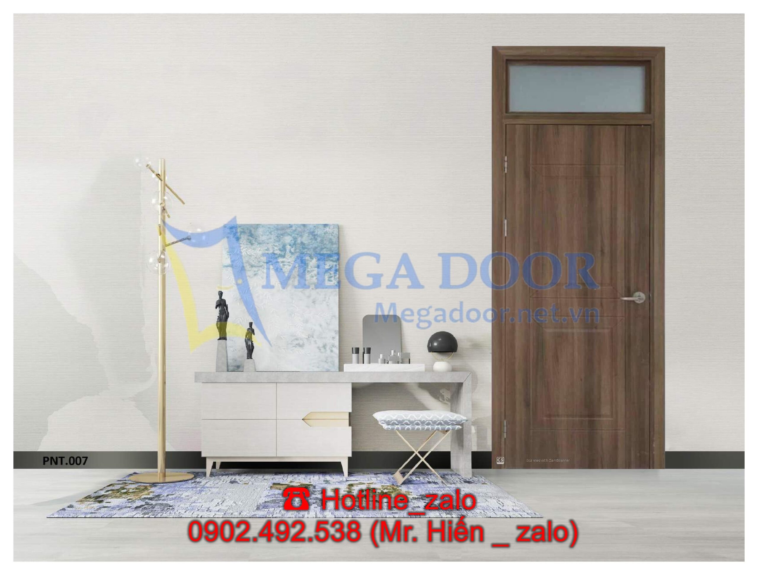 Cửa ABS mẫu 117 màu MT104 + ofix kính
