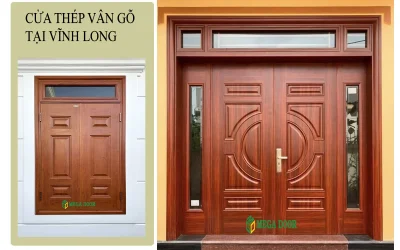 cửa thép vân gỗ tại vĩnh long